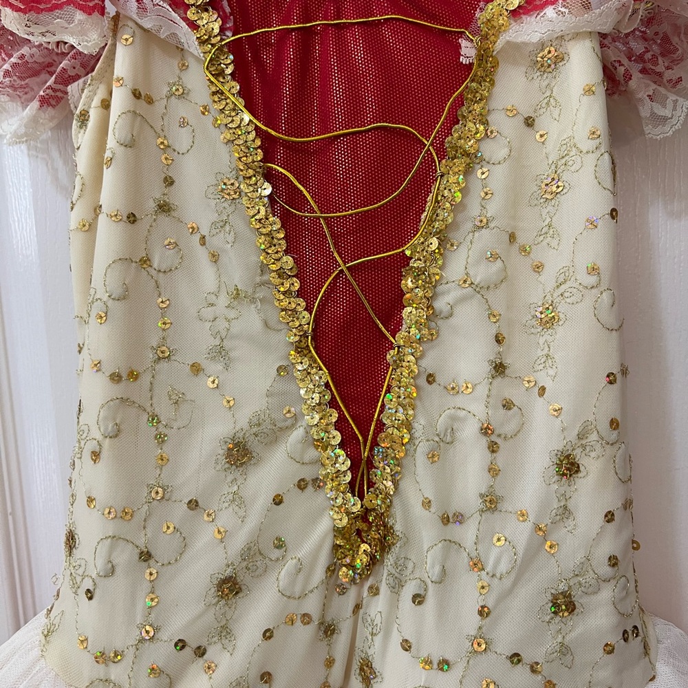 Revolution Red and Gold Spanish Theme Ballet Costume Teen or Adult - Picture 3 of 15